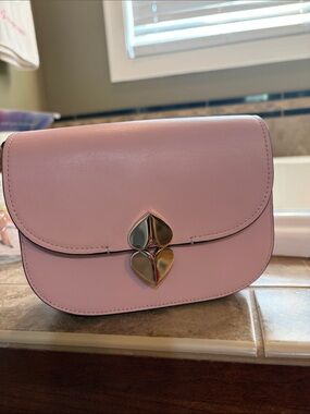 kate spade Pink Leather Crossbody with Gold-Tone Heart Lock